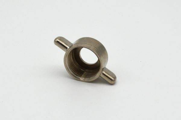 Flügelmutter 3/4" für CO2-Schlauch, Messing vernickelt – Bild 2